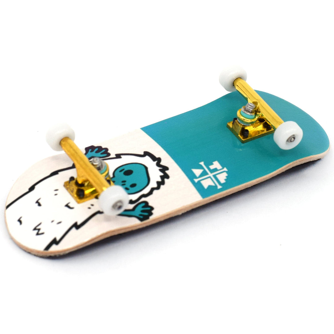 Teak Tuning 32mm Prolific Gen2 Fingerboard Complete - "Teal Yeti" Graphic - Gen2 Prodigy Trucks + Pro Duro Bubble Bushings