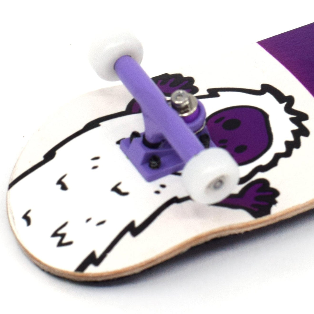 32mm Prolific Gen2 Fingerboard Complete - "Purple Yeti" Graphic - Gen2 Prodigy Trucks + Pro Duro Bubble Bushings