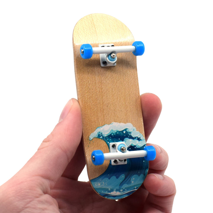 Teak Tuning 34mm Prolific Gen2 Fingerboard Complete - "Waves" Graphic - Gen2 Prodigy Trucks + Pro Duro Bubble Bushings