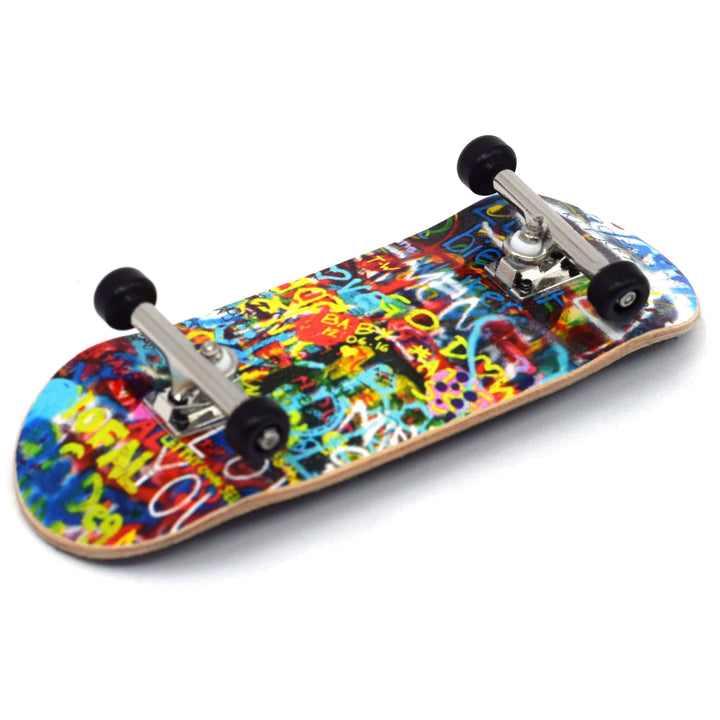 Teak Tuning 34mm Prolific Gen2 Fingerboard Complete - "Graffiti Wall" Graphic - Gen2 Prodigy Trucks + Pro Duro Bubble Bushings
