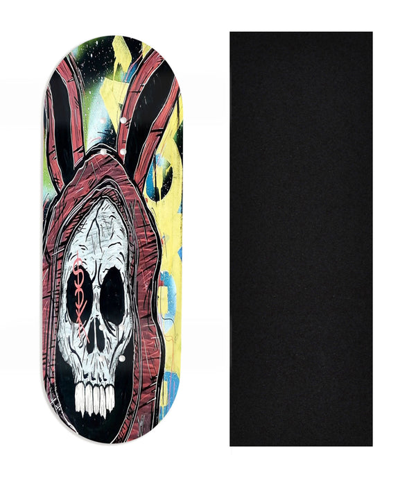 Heat Transfer Graphic Wooden Fingerboard Deck, Design Contest 2024 Winner, @fingertheboard.fb - "Lurker"