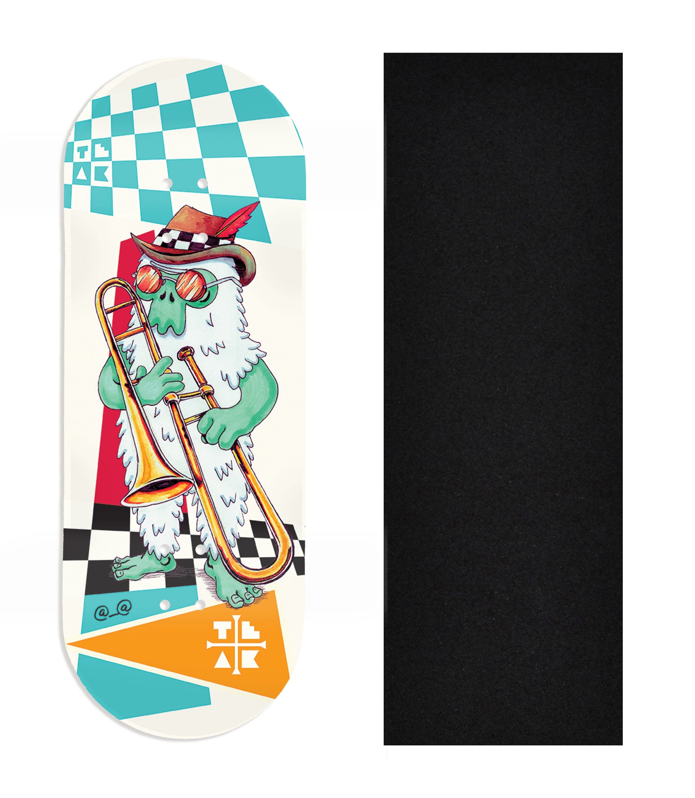 Teak Tuning Fingerboard Complete Set – „Chilla'saurus“ Edition, 34 Mm, Mit Deck, Trucks, Rädern & Zubehör