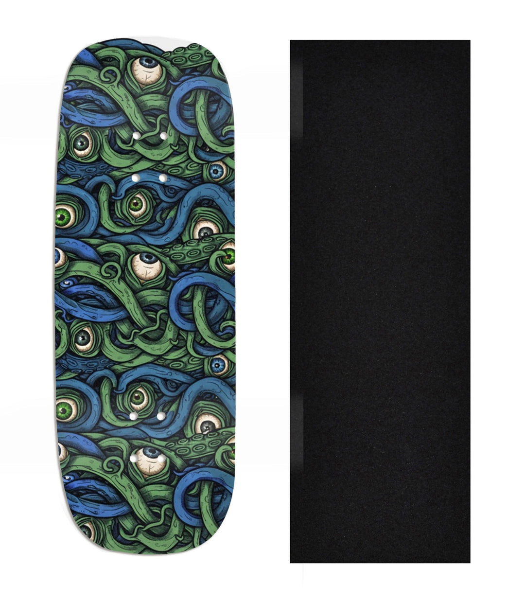 Teak Tuning Heat Transfer Graphic Wooden Fingerboard Deck, Design Contest 2025 Winner, @Gringo27131 - "Tentacle Vision" Boxy Deck