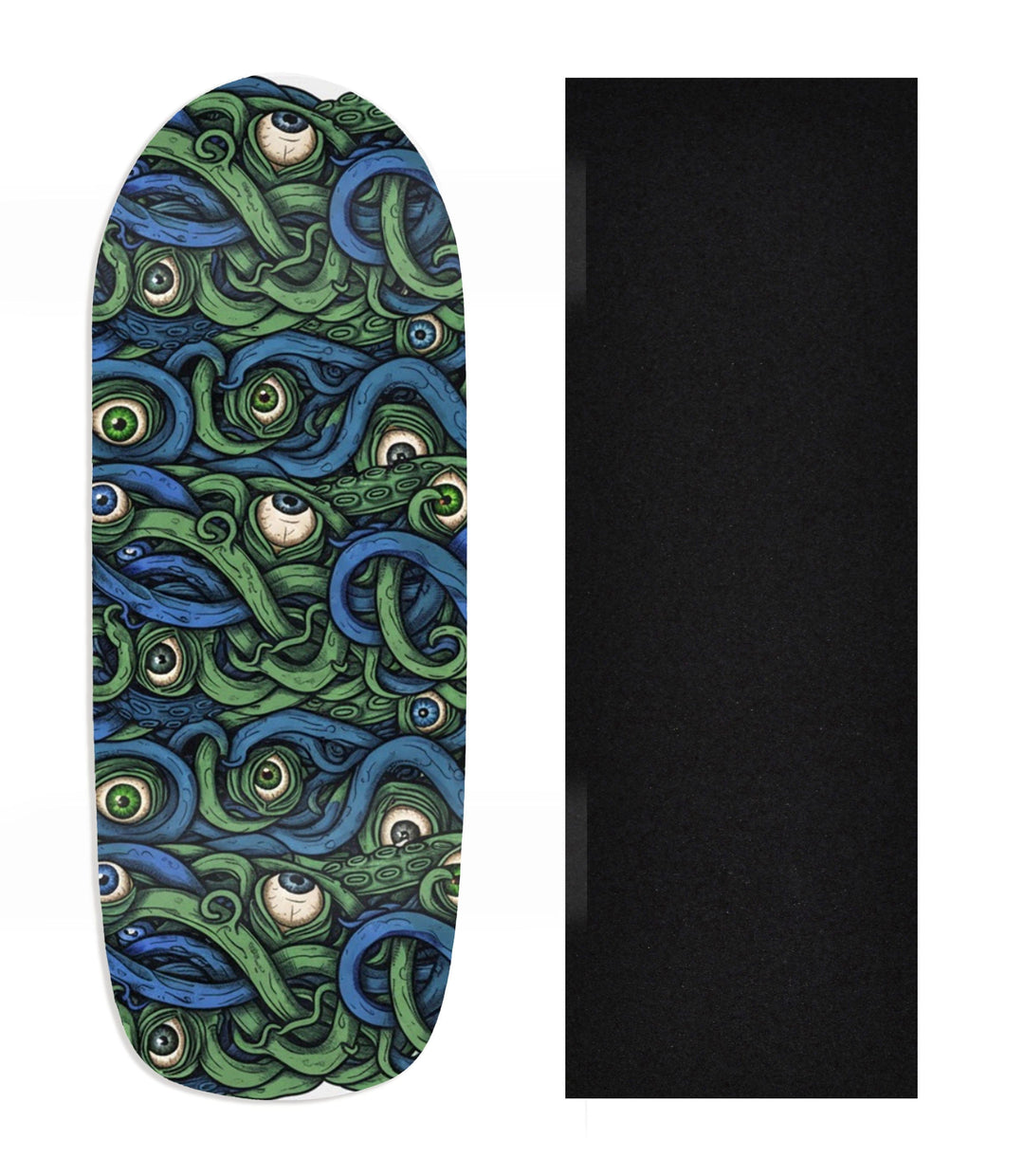 Teak Tuning Heat Transfer Graphic Wooden Fingerboard Deck, Design Contest 2025 Winner, @Gringo27131 - "Tentacle Vision" Poolparty Deck
