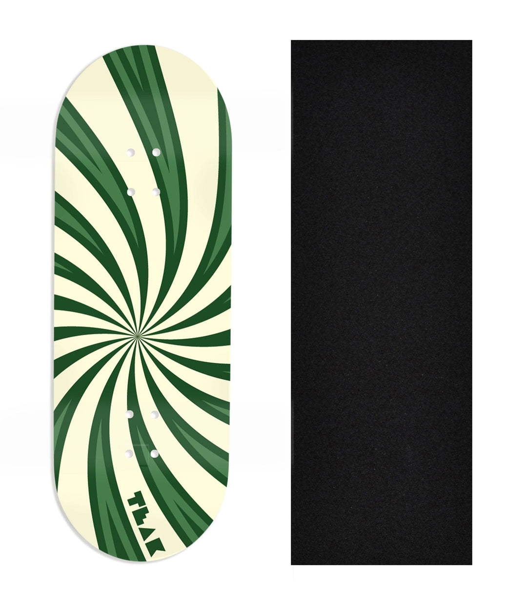 Teak Tuning Heat Transfer Graphic Wooden Fingerboard Deck, Design Contest 2025 Winner, @Sarah.Gall1 - "Radial Flow" 32mm Deck