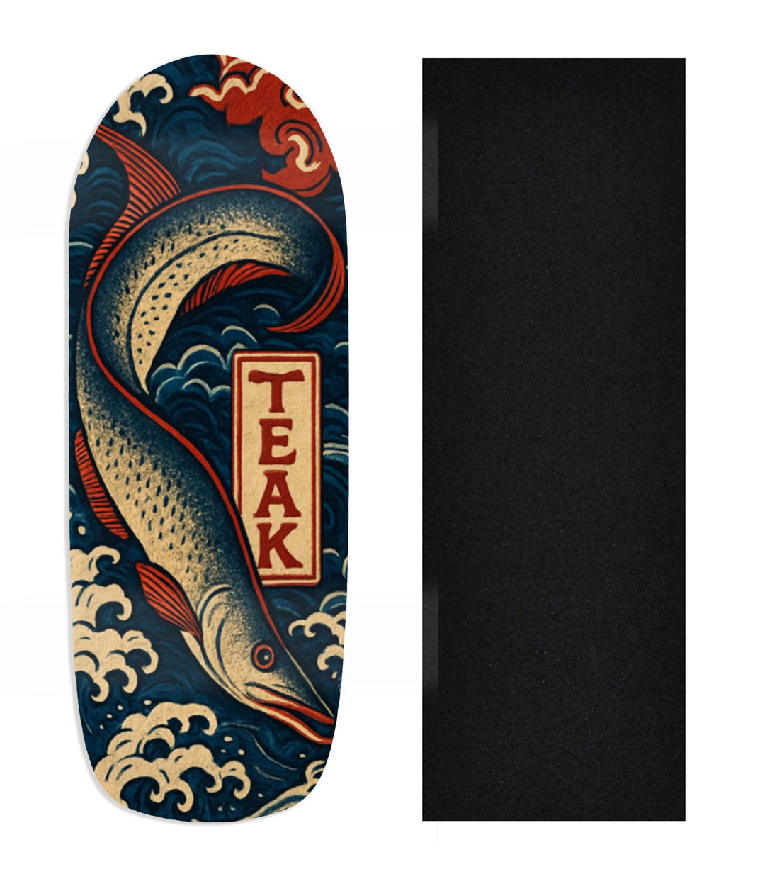 Teak Tuning Heat Transfer Graphic Wooden Fingerboard Deck, Design Contest 2025 Winner, @Simply.fs - "Rising Tide" Poolparty Deck
