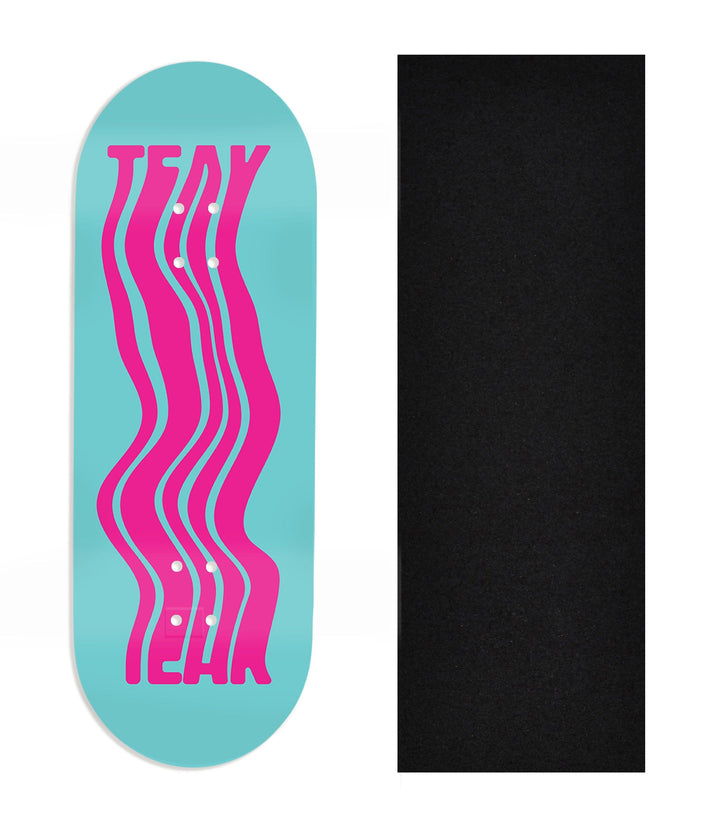 Teak Tuning Heat Transfer Graphic Wooden Fingerboard Deck, Design Contest 2025 Winner, @1988grfx - "Pink Motion" 32mm Deck