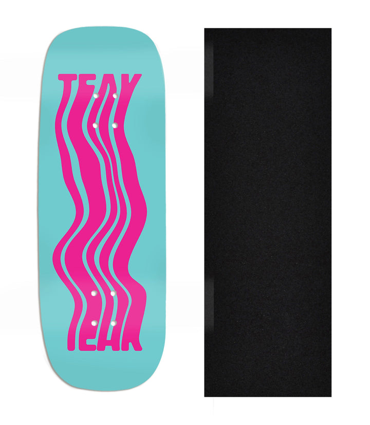 Teak Tuning Heat Transfer Graphic Wooden Fingerboard Deck, Design Contest 2025 Winner, @1988grfx - "Pink Motion" Boxy Deck