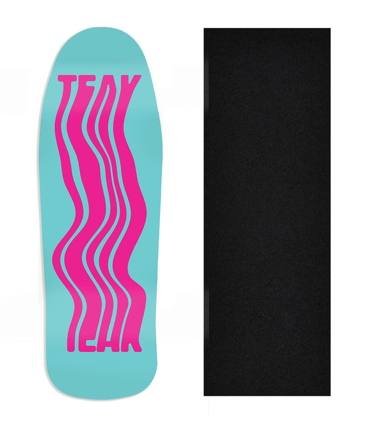 Teak Tuning Heat Transfer Graphic Wooden Fingerboard Deck, Design Contest 2025 Winner, @1988grfx - "Pink Motion" Carlsbad Cruiser Deck
