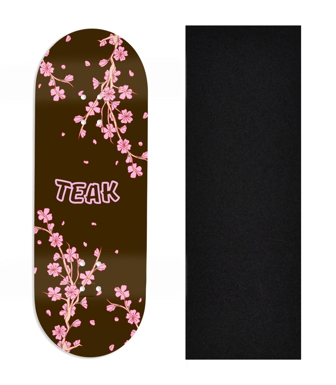 Teak Tuning Heat Transfer Graphic Wooden Fingerboard Deck, Design Contest 2025 Winner, @Holo.fb - "Blossom" 32mm Deck