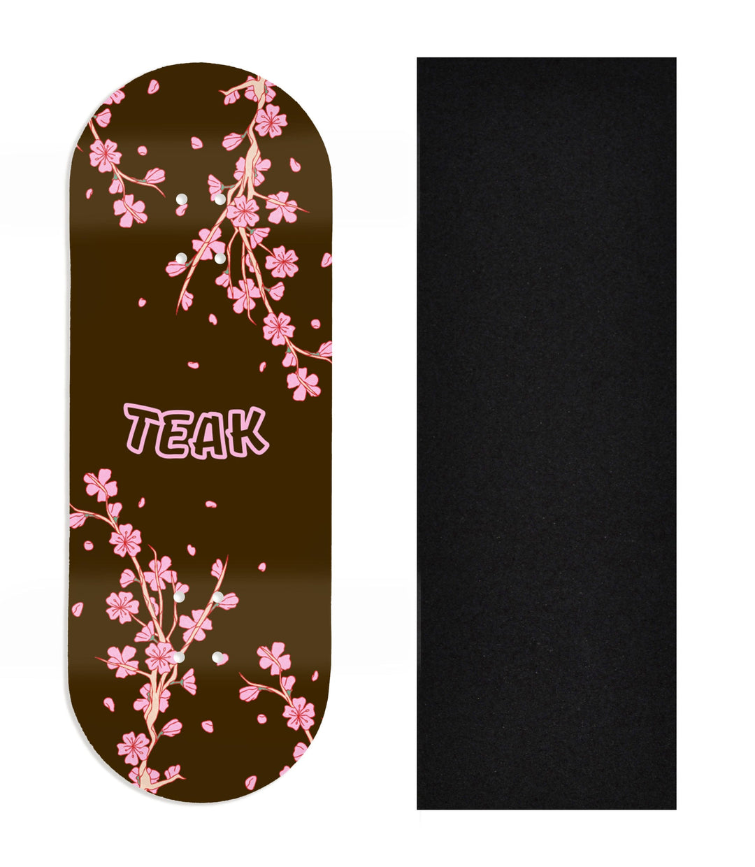 Teak Tuning Heat Transfer Graphic Wooden Fingerboard Deck, Design Contest 2025 Winner, @Holo.fb - "Blossom" 34mm Deck