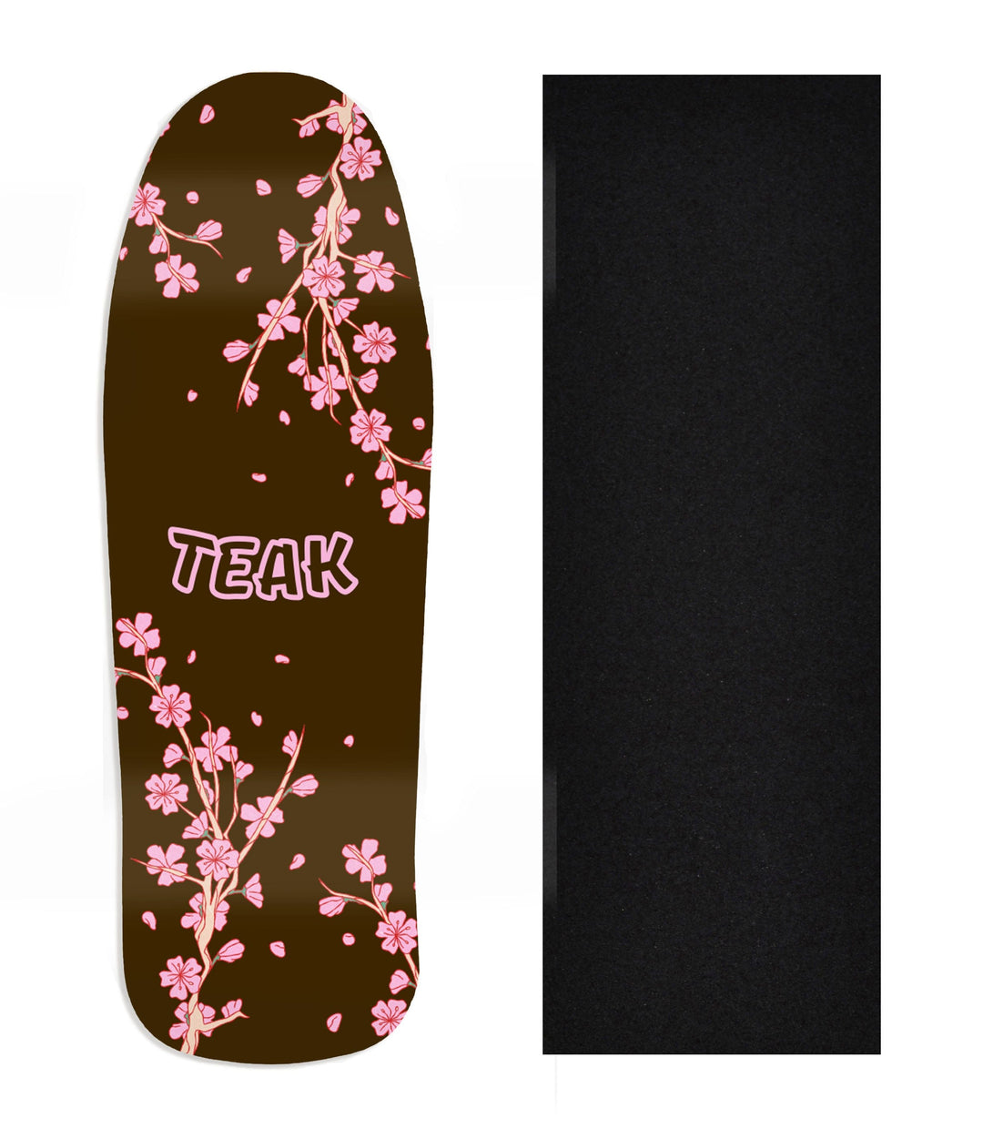 Teak Tuning Heat Transfer Graphic Wooden Fingerboard Deck, Design Contest 2025 Winner, @Holo.fb - "Blossom" Carlsbad Cruiser Deck