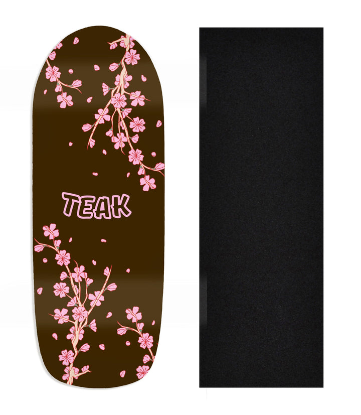 Teak Tuning Heat Transfer Graphic Wooden Fingerboard Deck, Design Contest 2025 Winner, @Holo.fb - "Blossom" Poolparty Deck