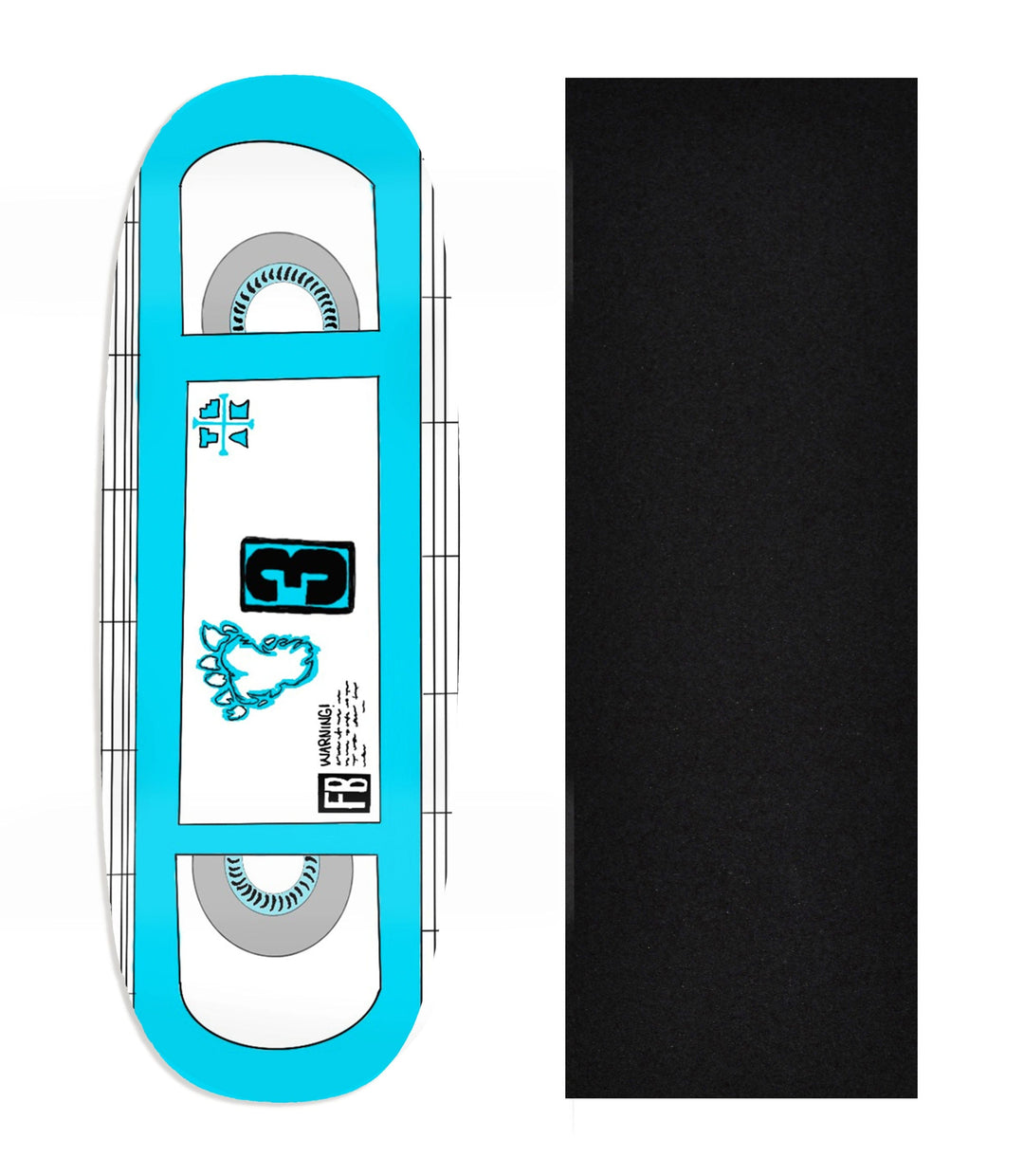 Teak Tuning Heat Transfer Graphic Wooden Fingerboard Deck, Design Contest 2025 Winner, @thefingerboardingdad - "VHS" Ohhh Deck