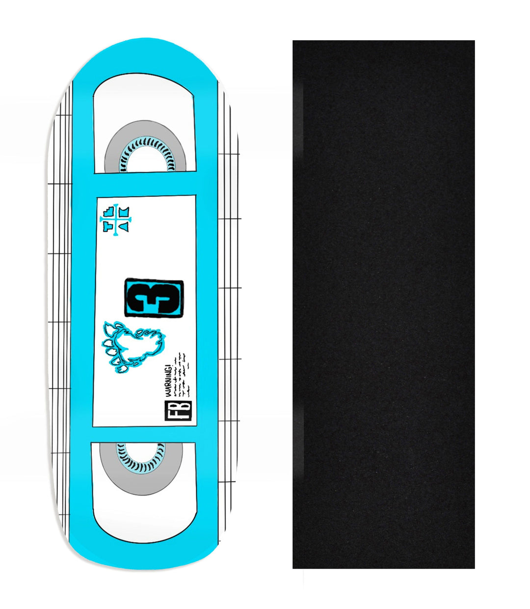 Teak Tuning Heat Transfer Graphic Wooden Fingerboard Deck, Design Contest 2025 Winner, @thefingerboardingdad - "VHS" Poolparty Deck