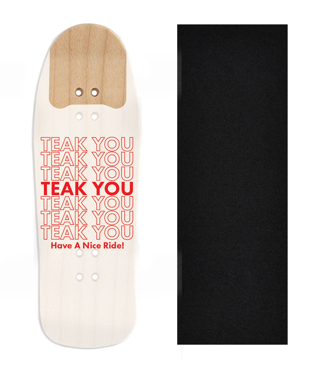 Teak Tuning Heat Transfer Graphic Wooden Fingerboard Deck, Design Contest 2025 Winner, @Smiths.Creative.Designs - "Teak You" Carlsbad Cruiser Deck