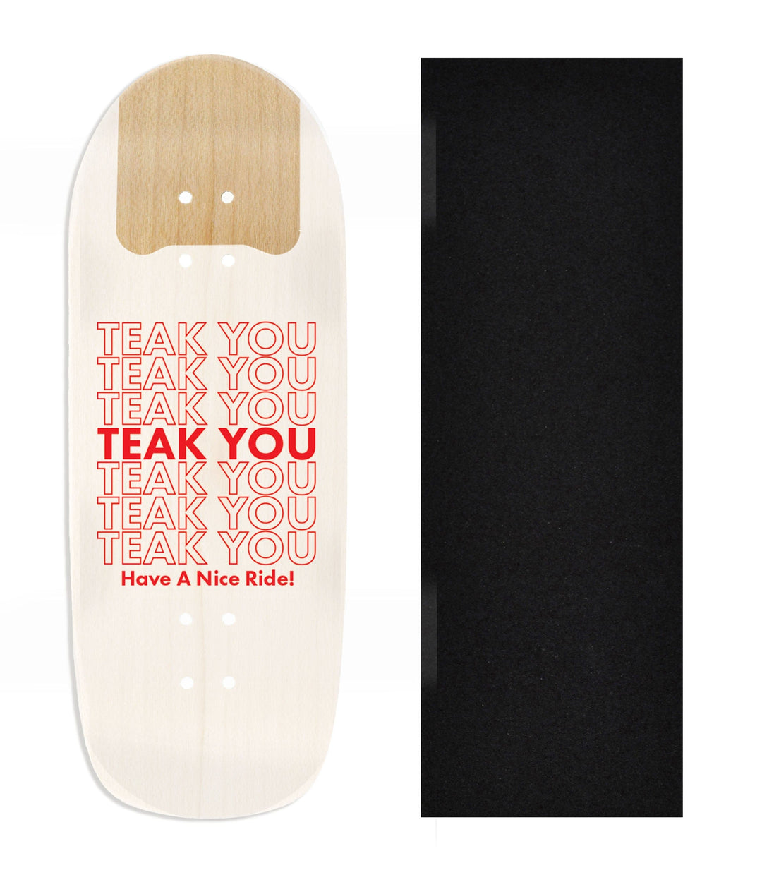 Teak Tuning Heat Transfer Graphic Wooden Fingerboard Deck, Design Contest 2025 Winner, @Smiths.Creative.Designs - "Teak You" Poolparty Deck