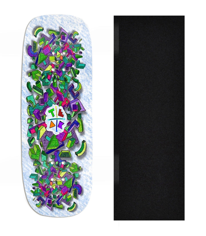 Teak Tuning Heat Transfer Graphic Wooden Fingerboard Deck, Design Contest 2025 Winner, @Connor_creates - "Shape Shift" Boxy Deck