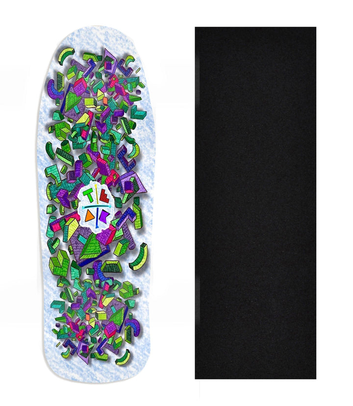 Teak Tuning Heat Transfer Graphic Wooden Fingerboard Deck, Design Contest 2025 Winner, @Connor_creates - "Shape Shift" Carlsbad Cruiser Deck