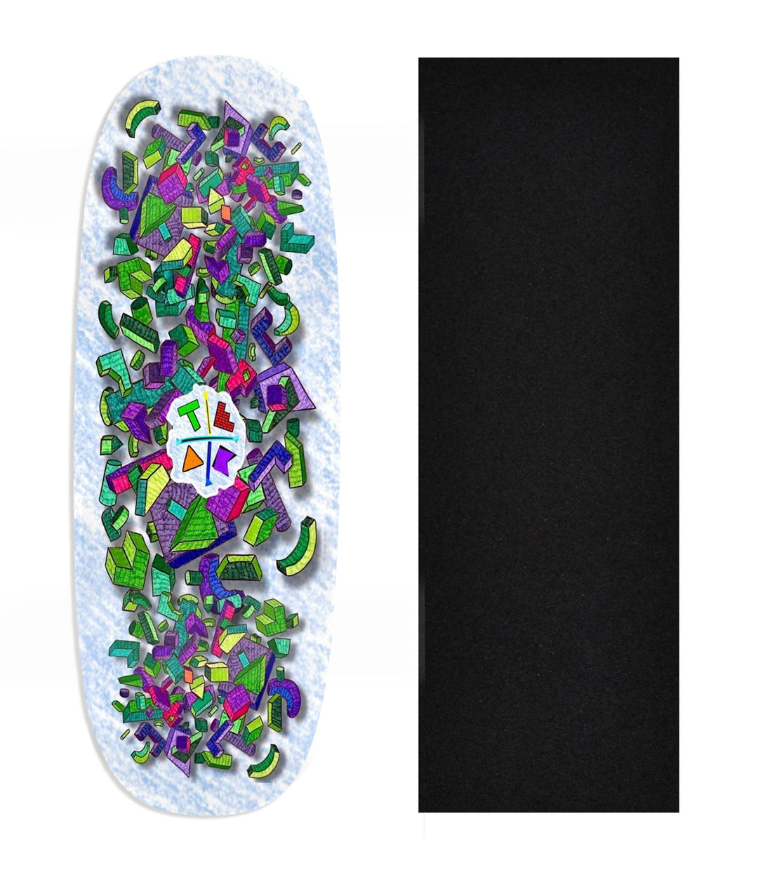 Teak Tuning Heat Transfer Graphic Wooden Fingerboard Deck, Design Contest 2025 Winner, @Connor_creates - "Shape Shift" Ohhh Deck