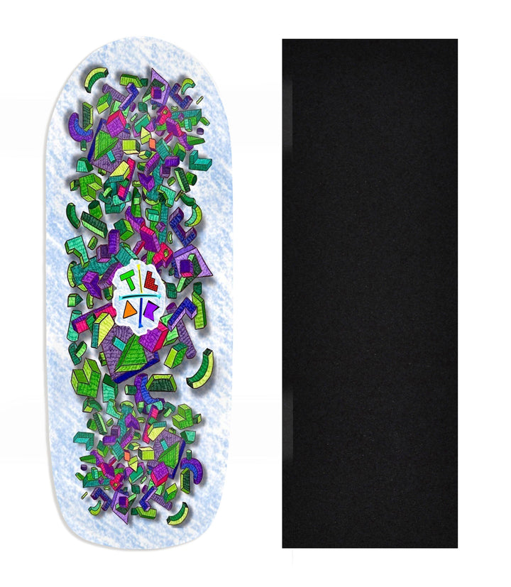 Teak Tuning Heat Transfer Graphic Wooden Fingerboard Deck, Design Contest 2025 Winner, @Connor_creates - "Shape Shift" Poolparty Deck