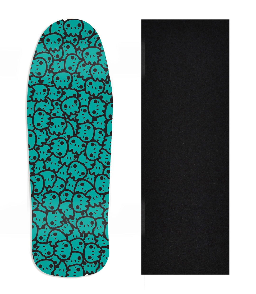 Teak Tuning Heat Transfer Graphic Wooden Fingerboard Deck, Design Contest 2025 Winner, Jack B - "Teal Yeti Skulls" Carlsbad Cruiser Deck