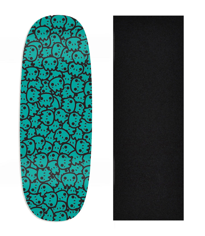 Teak Tuning Heat Transfer Graphic Wooden Fingerboard Deck, Design Contest 2025 Winner, Jack B - "Teal Yeti Skulls" Ohhh Deck