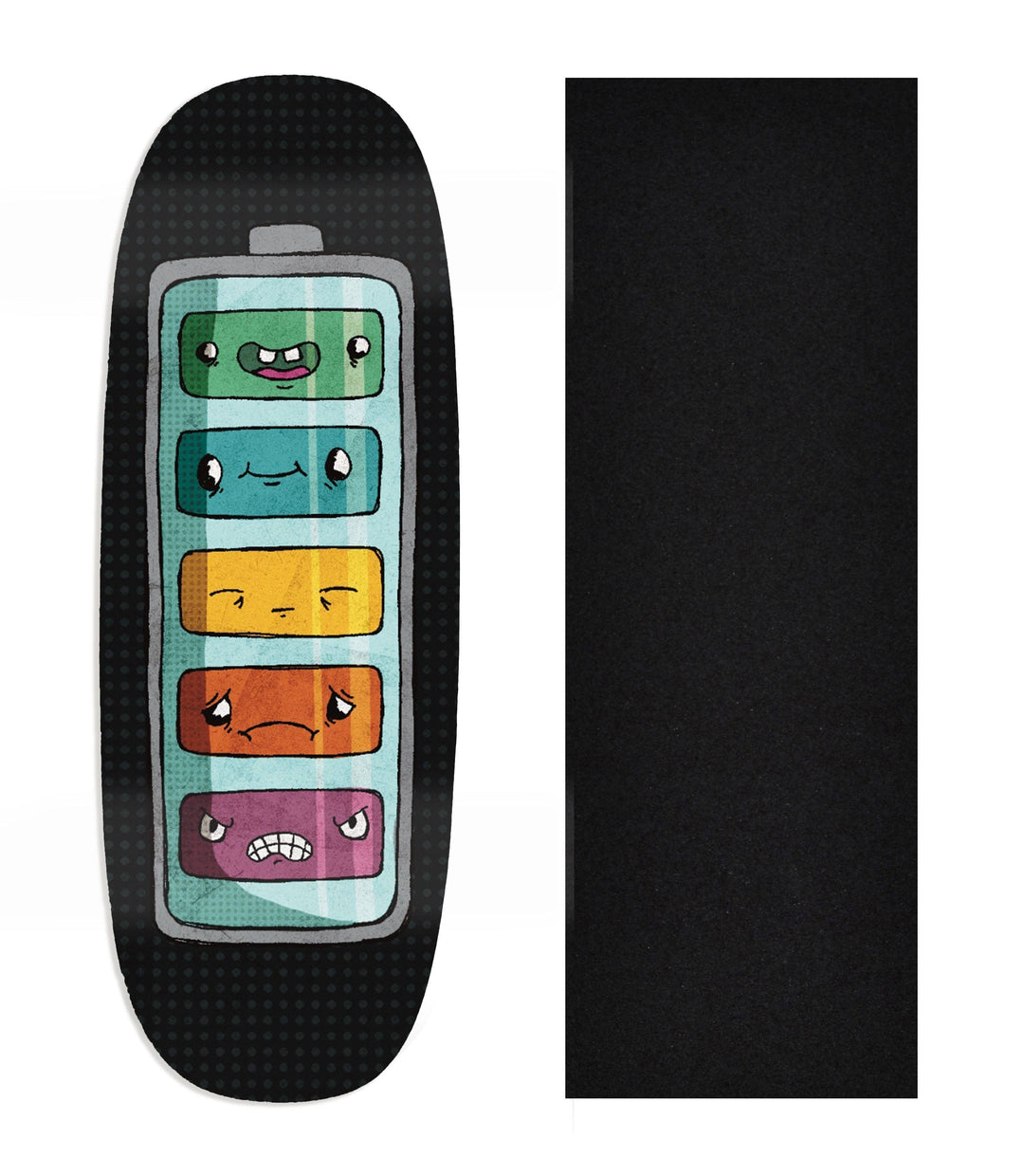 Teak Tuning Heat Transfer Graphic Wooden Fingerboard Deck, Design Contest 2025 Winner, @mandrake_creative - "Battery Life" Ohhh Deck