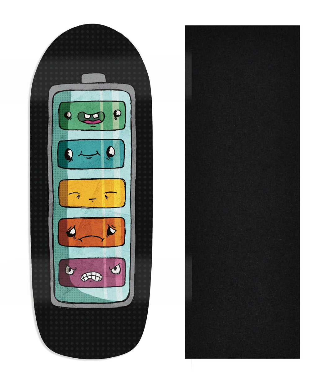 Teak Tuning Heat Transfer Graphic Wooden Fingerboard Deck, Design Contest 2025 Winner, @mandrake_creative - "Battery Life" Poolparty Deck