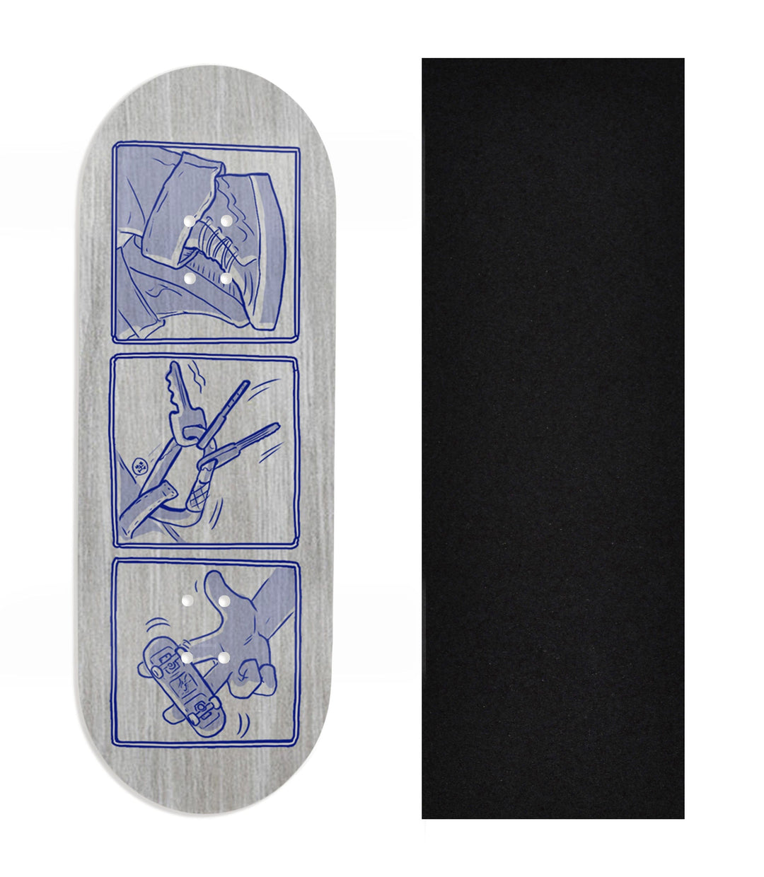 Teak Tuning Heat Transfer Graphic Wooden Fingerboard Deck, Design Contest 2025 Winner, @flamingtunapictures - "The Essentials" 32mm Deck