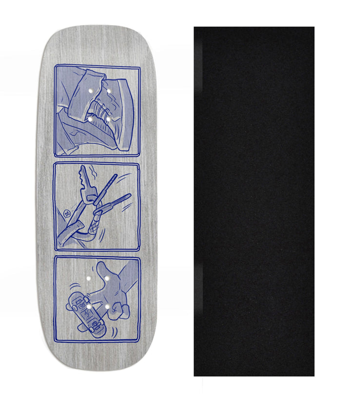 Teak Tuning Heat Transfer Graphic Wooden Fingerboard Deck, Design Contest 2025 Winner, @flamingtunapictures - "The Essentials" Boxy Deck