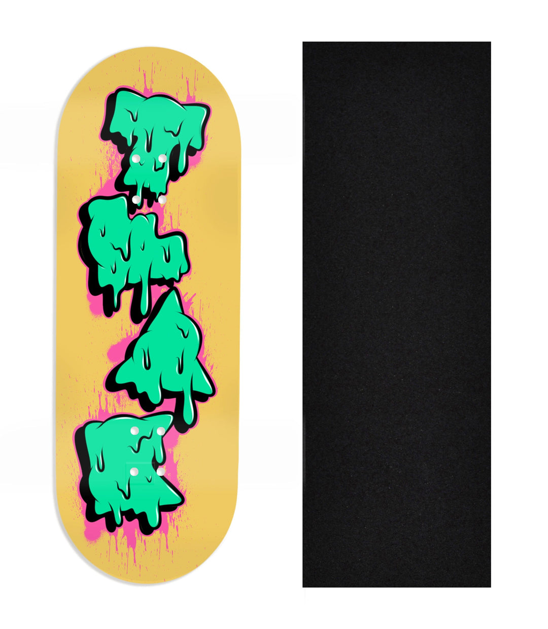Teak Tuning Heat Transfer Graphic Wooden Fingerboard Deck, Design Contest 2025 Winner, @swtchflp_303 - "Melt Mode" 32mm Deck