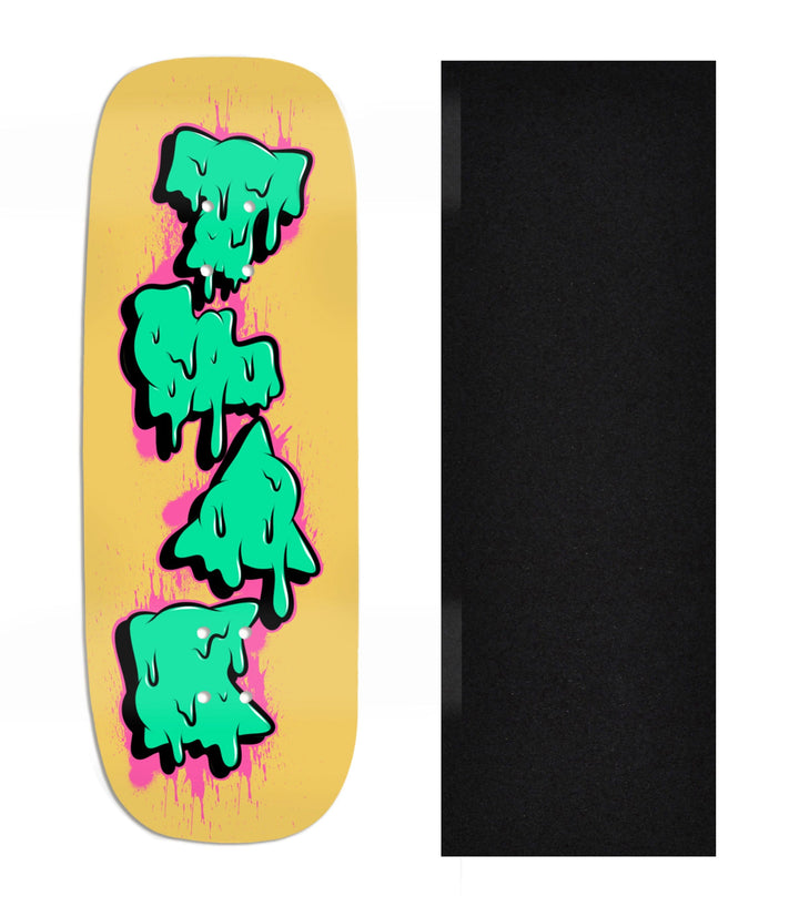 Teak Tuning Heat Transfer Graphic Wooden Fingerboard Deck, Design Contest 2025 Winner, @swtchflp_303 - "Melt Mode" Boxy Deck