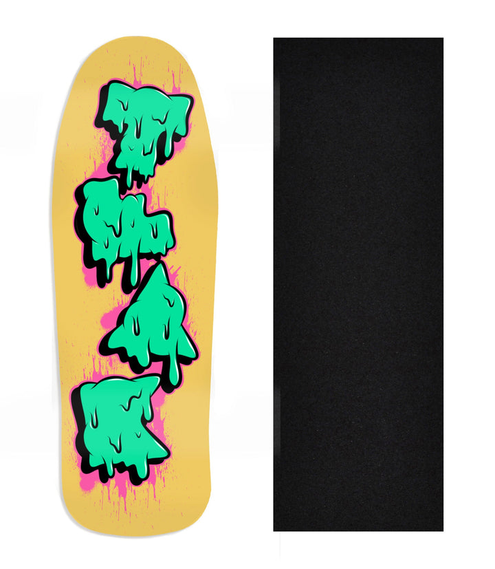 Teak Tuning Heat Transfer Graphic Wooden Fingerboard Deck, Design Contest 2025 Winner, @swtchflp_303 - "Melt Mode" Carlsbad Cruiser Deck