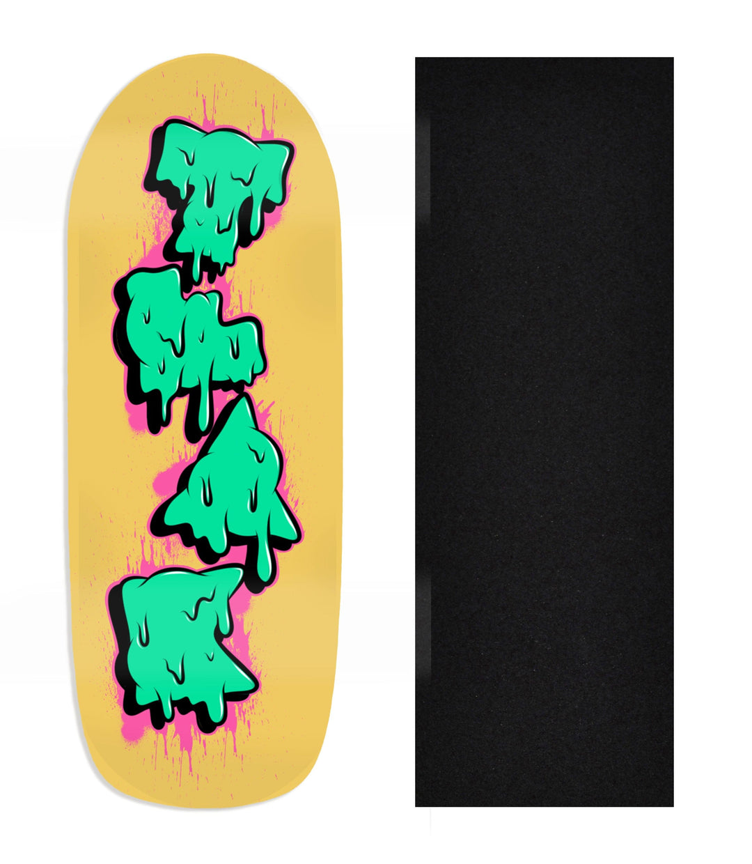 Teak Tuning Heat Transfer Graphic Wooden Fingerboard Deck, Design Contest 2025 Winner, @swtchflp_303 - "Melt Mode" Poolparty Deck