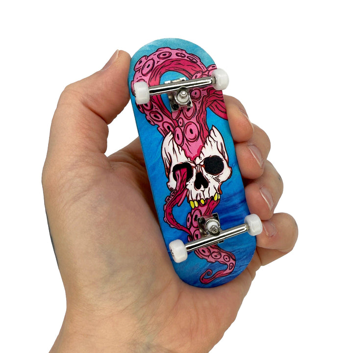 Teak Tuning 34mm Prolific Gen2 Fingerboard Complete - "Tidal Terror" Graphic - Gen2 Prodigy Trucks + Pro Duro Bubble Bushings