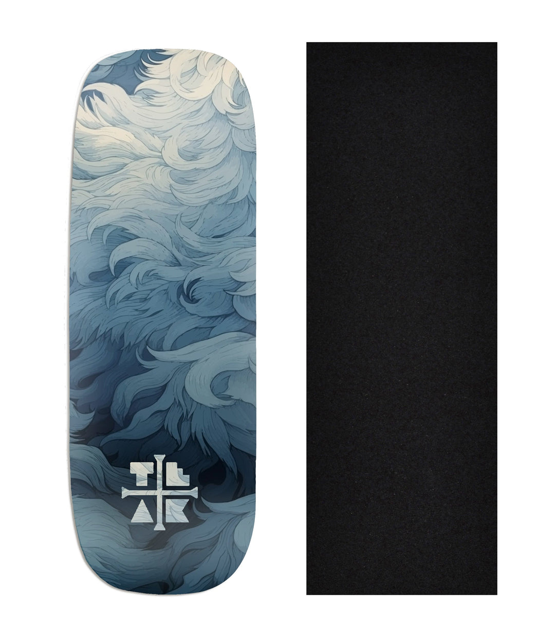 Teak Tuning Heat Transfer Graphic Wooden Fingerboard Deck, "Yeti Fur"