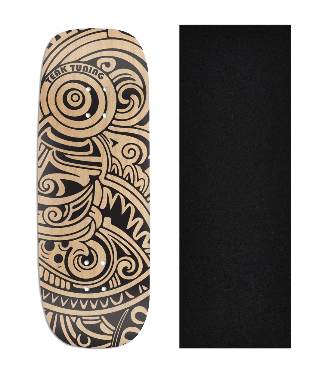 Teak Tuning Copy of Heat Transfer Graphic Wooden Fingerboard Deck, "Teak Island"