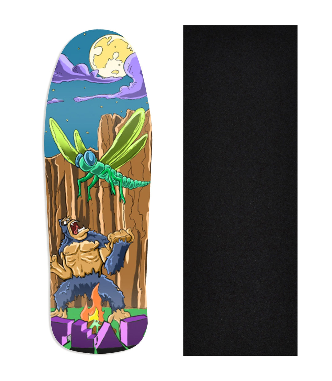 Teak Tuning Heat Transfer Graphic Wooden Fingerboard Deck, "Angry Ape" Carlsbad Cruiser Deck