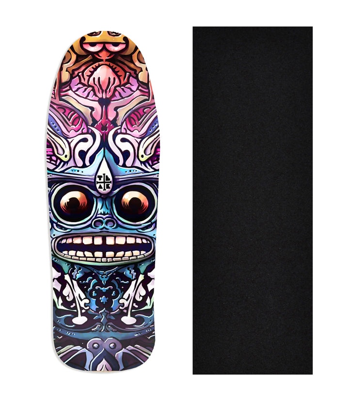 Teak Tuning Copy of Heat Transfer Graphic Wooden Fingerboard Deck, "Kaleidoscopic"