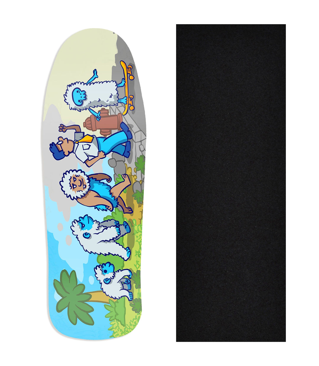 Teak Tuning Heat Transfer Graphic Wooden Fingerboard Deck, "Evolution" Carlsbad Cruiser Deck