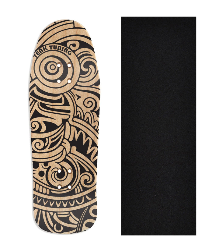 Teak Tuning Copy of Heat Transfer Graphic Wooden Fingerboard Deck, "Teak Island"