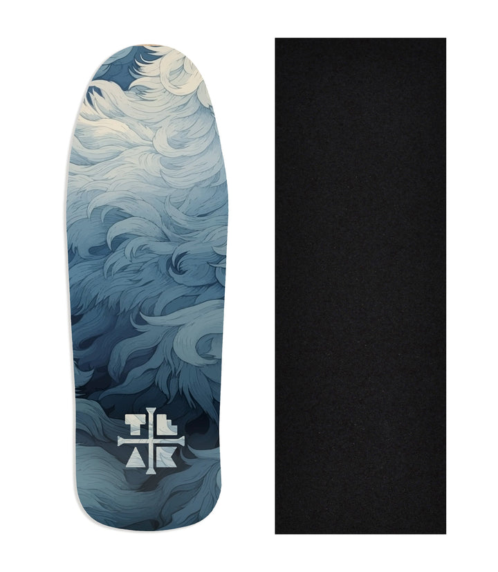 Teak Tuning Heat Transfer Graphic Wooden Fingerboard Deck, "Yeti Fur"