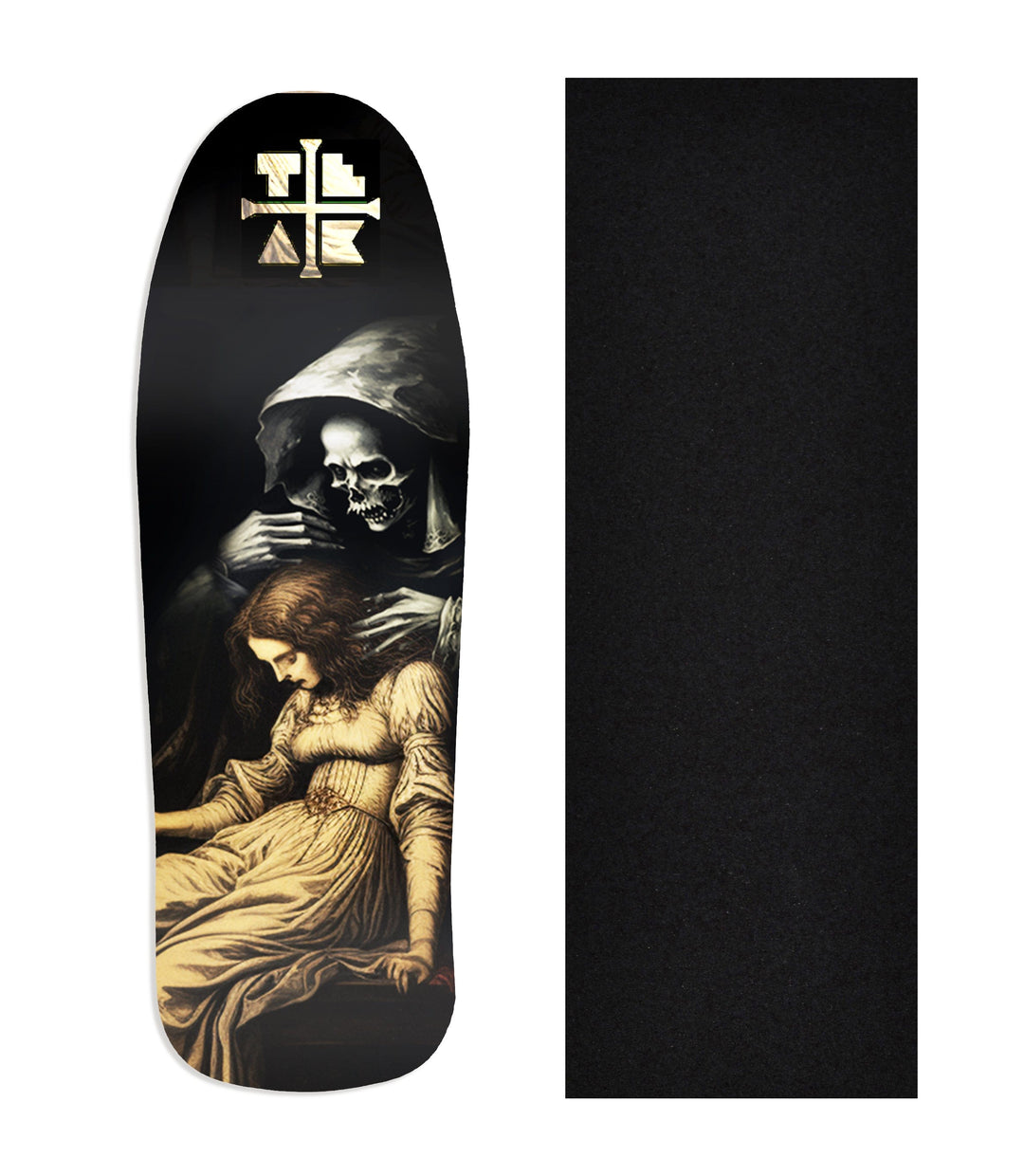 Teak Tuning Heat Transfer Graphic Wooden Fingerboard Deck, "The Visit" Carlsbad Cruiser Deck