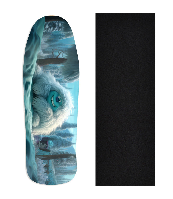 Teak Tuning Heat Transfer Graphic Wooden Fingerboard Deck, "Yeti Sighting" Carlsbad Cruiser Deck