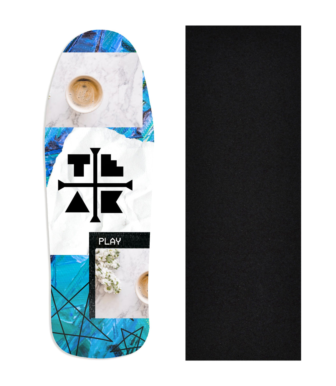 Teak Tuning Heat Transfer Graphic Wooden Fingerboard Deck, "Elliot Vair" Team Rider Collaboration V3 Carlsbad Cruiser Deck