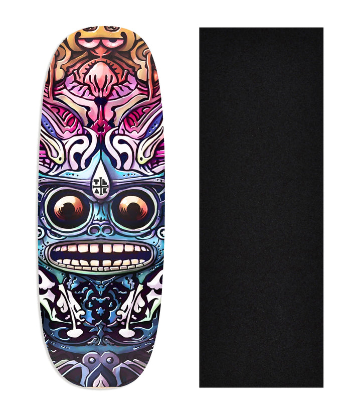 Teak Tuning Copy of Heat Transfer Graphic Wooden Fingerboard Deck, "Kaleidoscopic"