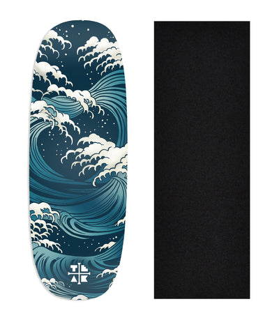 Teak Tuning Heat Transfer Graphic Wooden Fingerboard Deck, "The Storm" Ohhh Deck