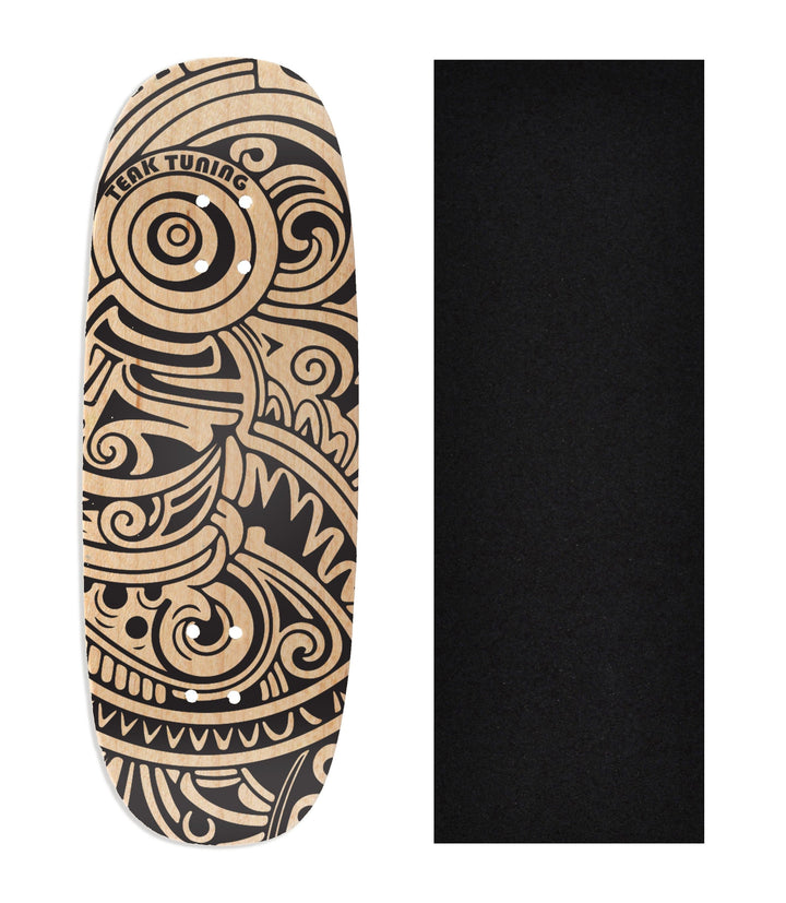 Teak Tuning Copy of Heat Transfer Graphic Wooden Fingerboard Deck, "Teak Island"