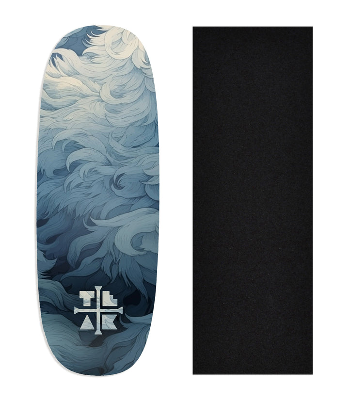 Teak Tuning Heat Transfer Graphic Wooden Fingerboard Deck, "Yeti Fur"